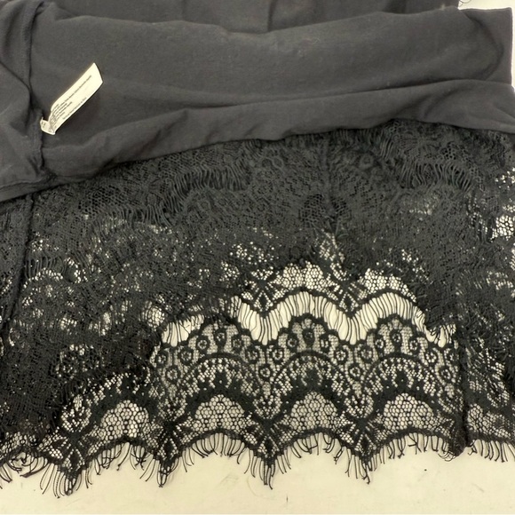 Free People Intimately Black Peekaboo Eyelash Lace Hi-Low Bodycon Lace Dress M - Picture 16 of 16